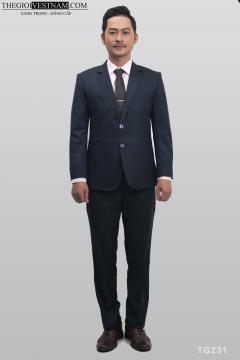 Bộ Suit Xanh Đen Sọc Classic Fit TGS231